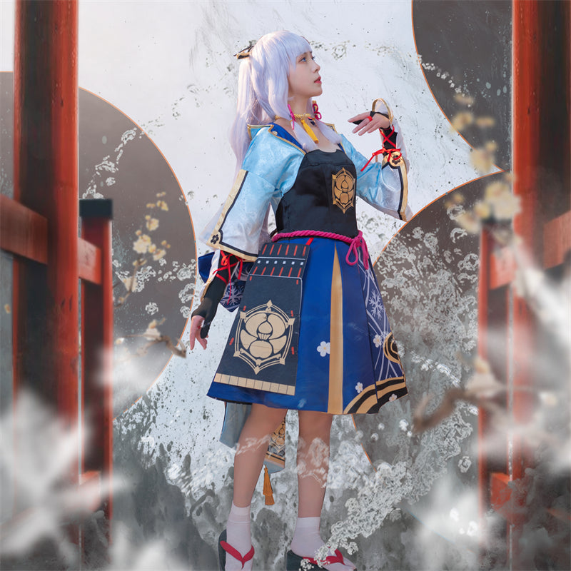 ROLECOS Game Genshin Impact Kamisato Ayaka Cosplay Costume Kamisato Ayaka Cosplay for Women Outfit Dress Halloween Full Set