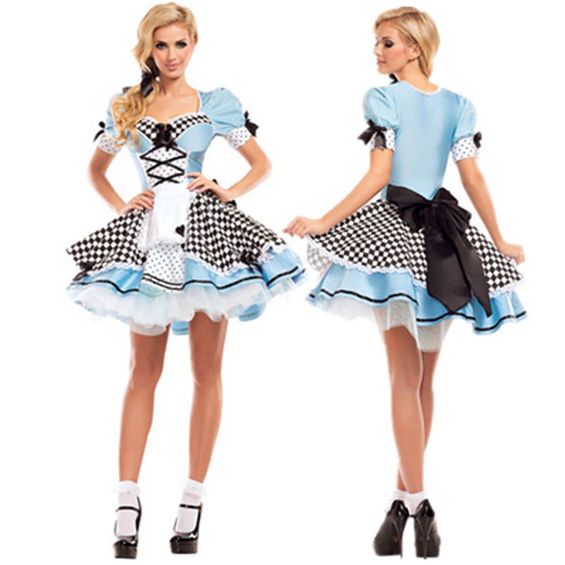 Alice in Wonderland Cosplay Costume Women Halloween Party Sweet Lolita Maid Costume Storybook Alice Queen of Heart Fancy Dress