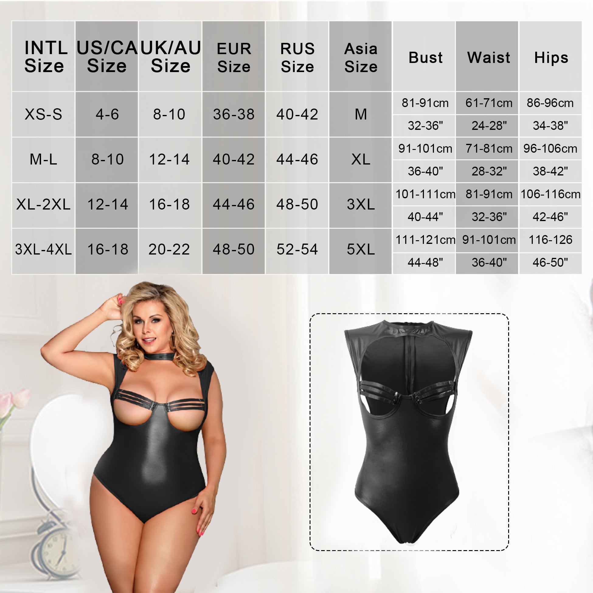 Comeondear Erotic Body Suit Sexy Cupless Teddies Lingerie Femme Black Faux Leather Catsuit Gothic Women Clubwear Porno Costume
