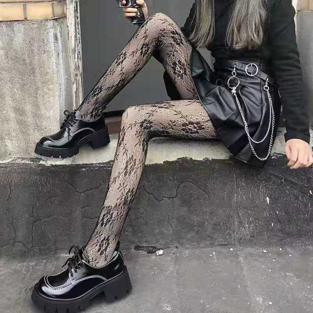 Sexy Tights Women Skull Mystery Thigh High Waist Stockings Gothic JK Lolita Mesh Nets Fishnet Pantyhose