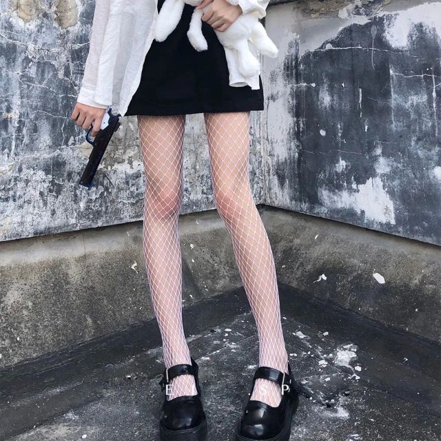 Sexy Tights Women Skull Mystery Thigh High Waist Stockings Gothic JK Lolita Mesh Nets Fishnet Pantyhose