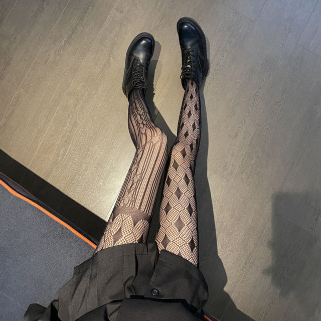 Sexy Tights Women Skull Mystery Thigh High Waist Stockings Gothic JK Lolita Mesh Nets Fishnet Pantyhose