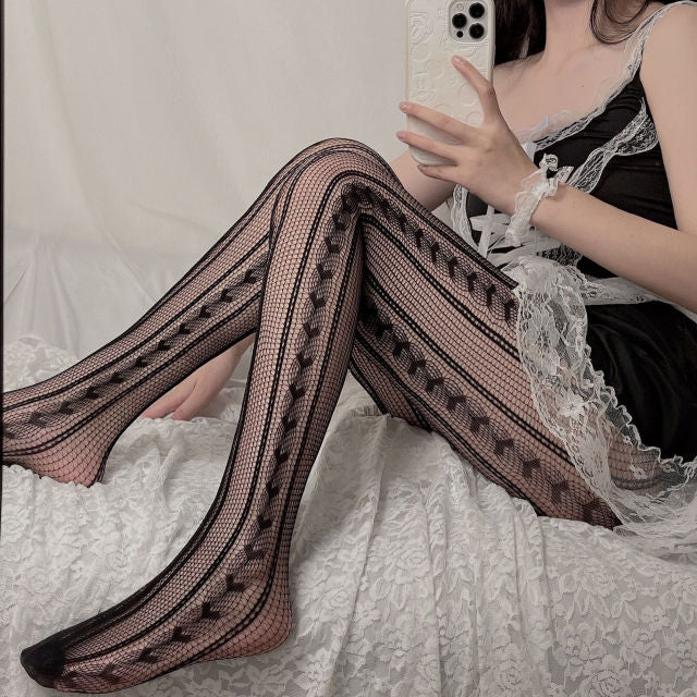Sexy Tights Women Skull Mystery Thigh High Waist Stockings Gothic JK Lolita Mesh Nets Fishnet Pantyhose