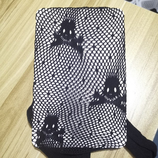 Sexy Tights Women Skull Mystery Thigh High Waist Stockings Gothic JK Lolita Mesh Nets Fishnet Pantyhose