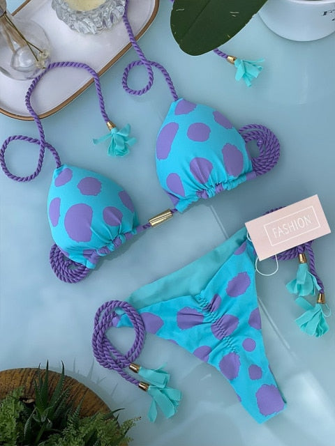 Miyouj Thong Bikini Set Swimsuit Woman Sexy Bathing Suits Two Piece Bikinis Triangle Bandage Female Beachwear