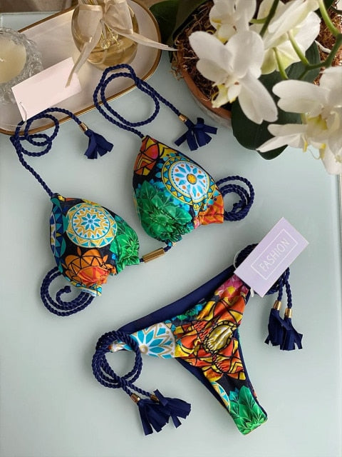 Miyouj Thong Bikini Set Swimsuit Woman Sexy Bathing Suits Two Piece Bikinis Triangle Bandage Female Beachwear
