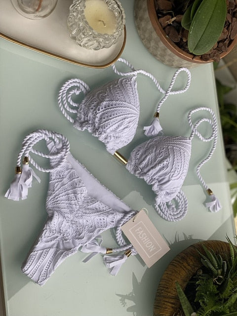 Miyouj Thong Bikini Set Swimsuit Woman Sexy Bathing Suits Two Piece Bikinis Triangle Bandage Female Beachwear