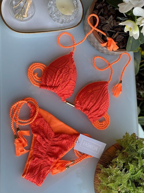 Miyouj Thong Bikini Set Swimsuit Woman Sexy Bathing Suits Two Piece Bikinis Triangle Bandage Female Beachwear