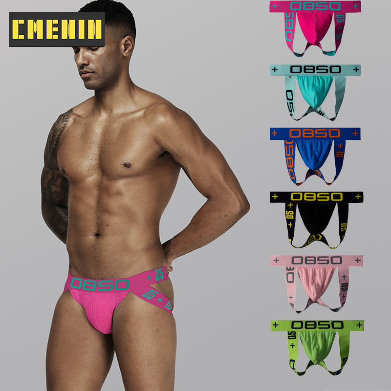 Cotton Breathable Gay Men Sexy Underwear Thong Men Jockstrap Patchwork Sissy panties Mens Thongs And G strings Sexi