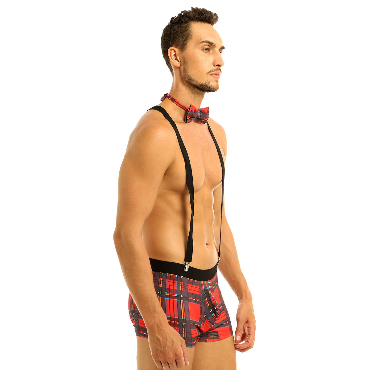 Mens Male sexy Sailor Costumes Navy Cosplay Costume Role Play Underwear Sets Elastic Suspenders Boxer Briefs with Collar Cuffs