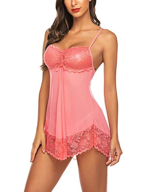 Women Clothes Sling Mesh Women Sleepwear Sleevless Lace Home Dress Sexy Nightgown Fashion Female Nightdress