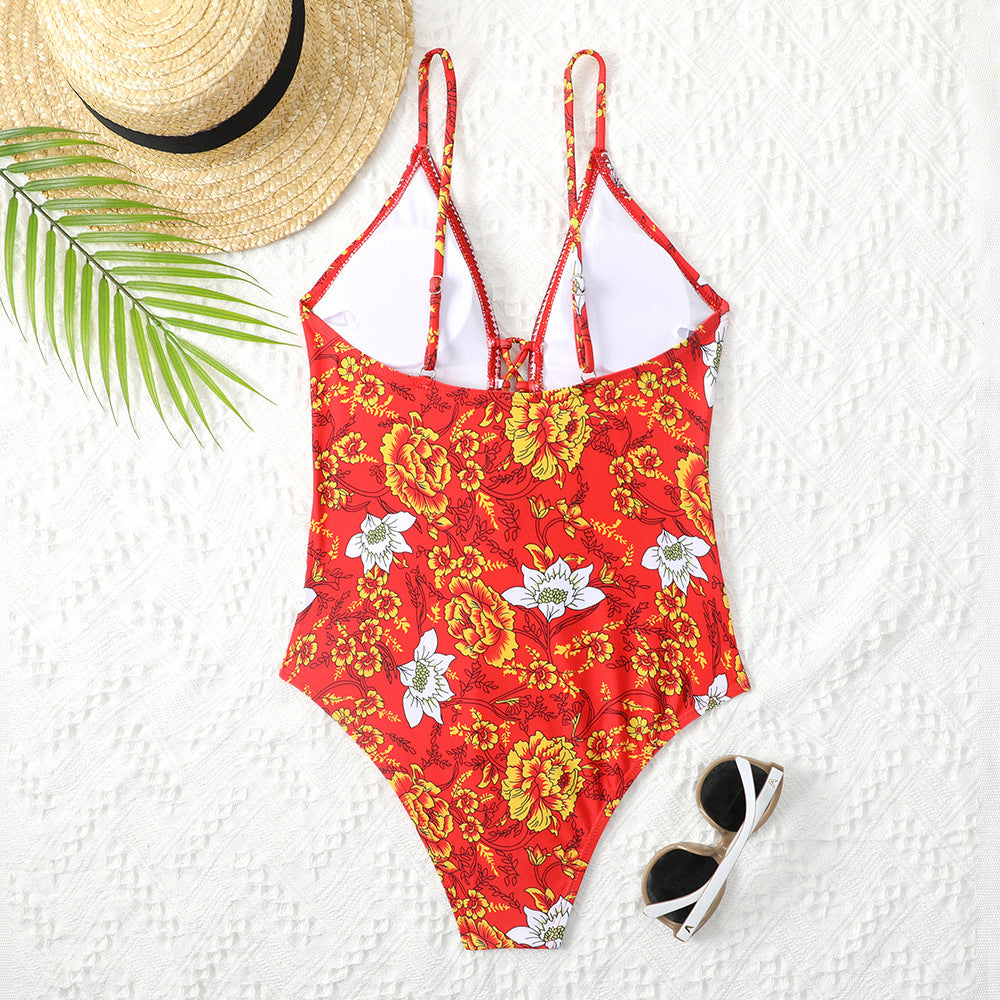 Sexy One Piece Swimsuit Patchwork Swimwear Women Monokini Bodysuit Push Up Swim Suit Patchwork Bathing Suit Beach Wear