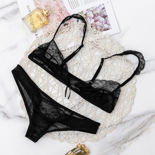 Sexy Embroidery Lace Bras Panties Set Erotic Lingerie Set Women Underwear Set Sexy Temptation Erotic Lingerie