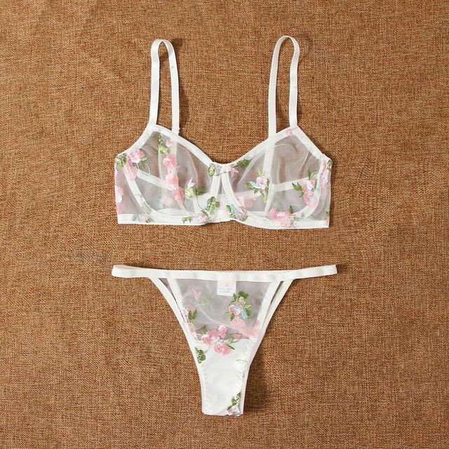 Sexy Embroidery Lace Bras Panties Set Erotic Lingerie Set Women Underwear Set Sexy Temptation Erotic Lingerie