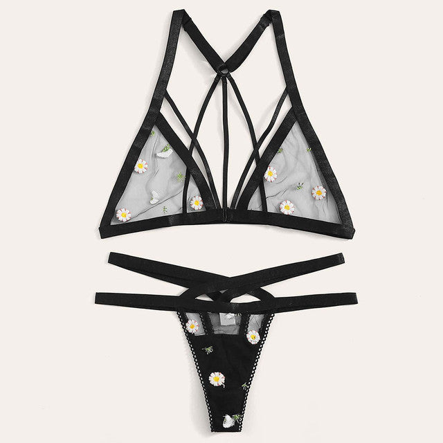 Sexy Embroidery Lace Bras Panties Set Erotic Lingerie Set Women Underwear Set Sexy Temptation Erotic Lingerie