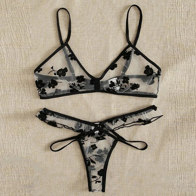 Sexy Embroidery Lace Bras Panties Set Erotic Lingerie Set Women Underwear Set Sexy Temptation Erotic Lingerie