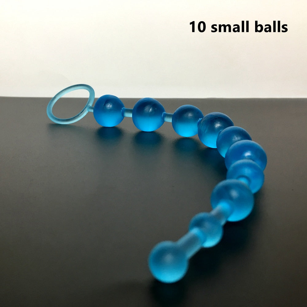 Soft Rubber Anal Plug Beads Long Orgasm Vagina Clit Pull Ring Ball Butt Toys Stimulator Sex Toys For Adults Women