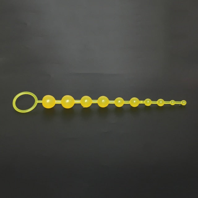 Soft Rubber Anal Plug Beads Long Orgasm Vagina Clit Pull Ring Ball Butt Toys Stimulator Sex Toys For Adults Women
