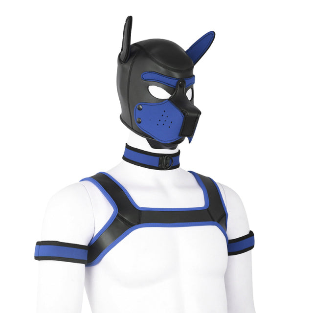 Sex Bondage Set Dog Hood Mask Neck Collar Armband Bdsm Bondage Restraint Men Chest Strap Sexy Costume Dog Slave Roleplay Toys