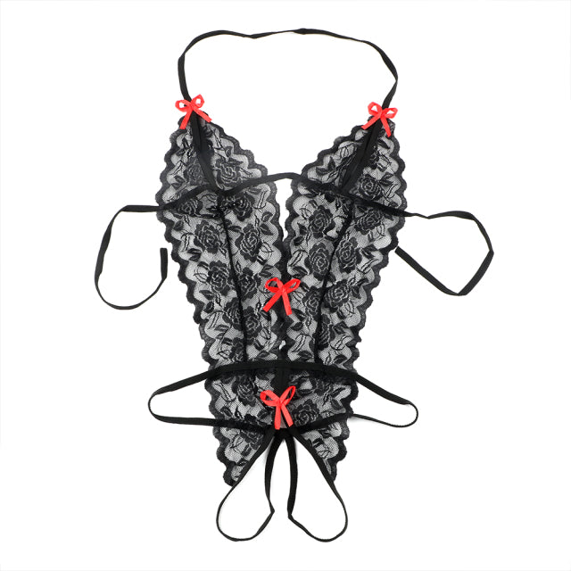 Three-Point Underwear Hot Women Sexy Lace One Piece Lingerie Siamese Perspective G-string Babydoll Sleepwear Erotic Lingerie