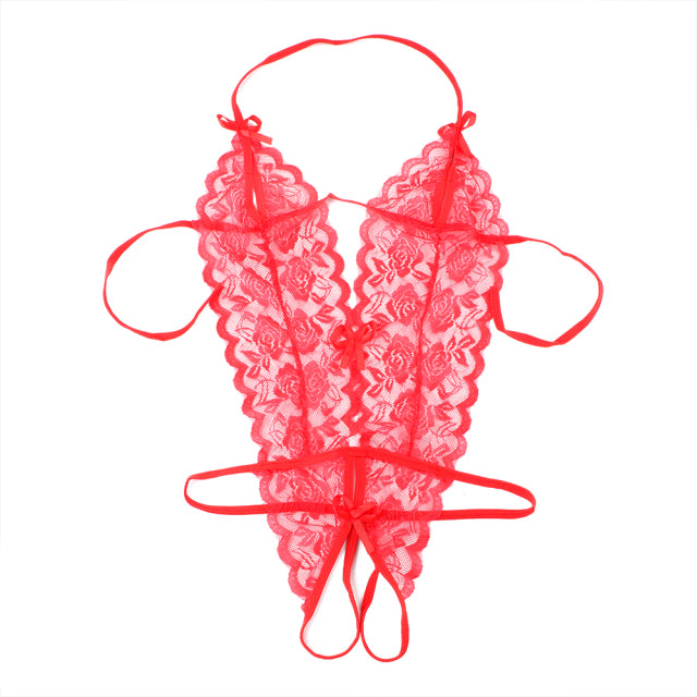 Three-Point Underwear Hot Women Sexy Lace One Piece Lingerie Siamese Perspective G-string Babydoll Sleepwear Erotic Lingerie