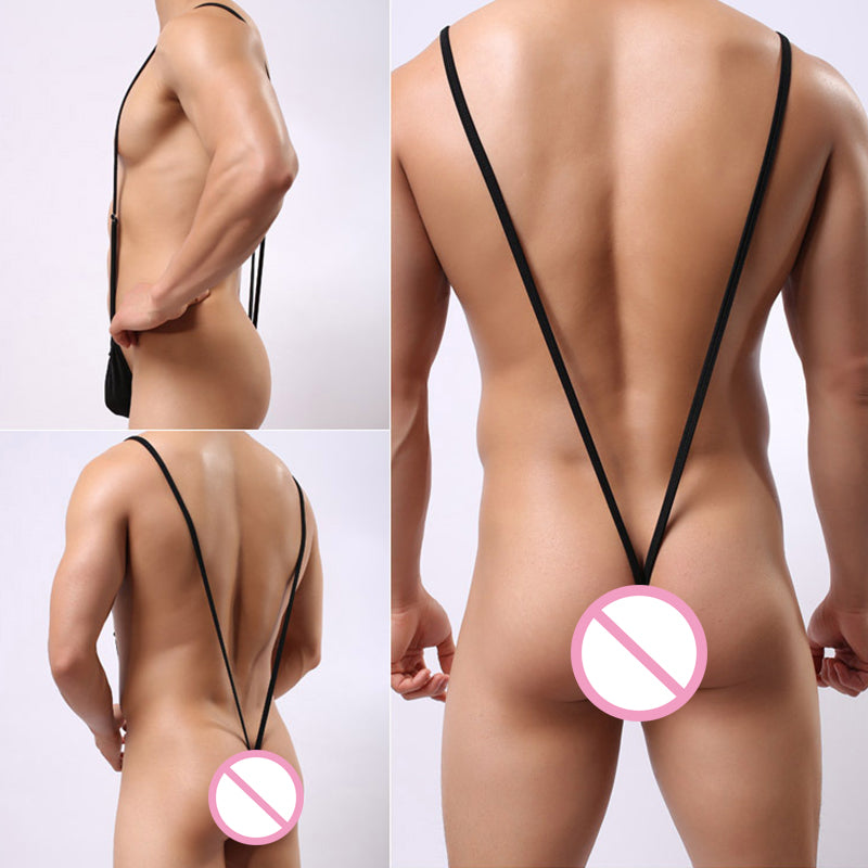Sexy Costume Gay Men Bodysuit Porn Thong One Piece Strap Adjustable Elastic Jumpsuit Black Sex Costume High Quality Wholesale