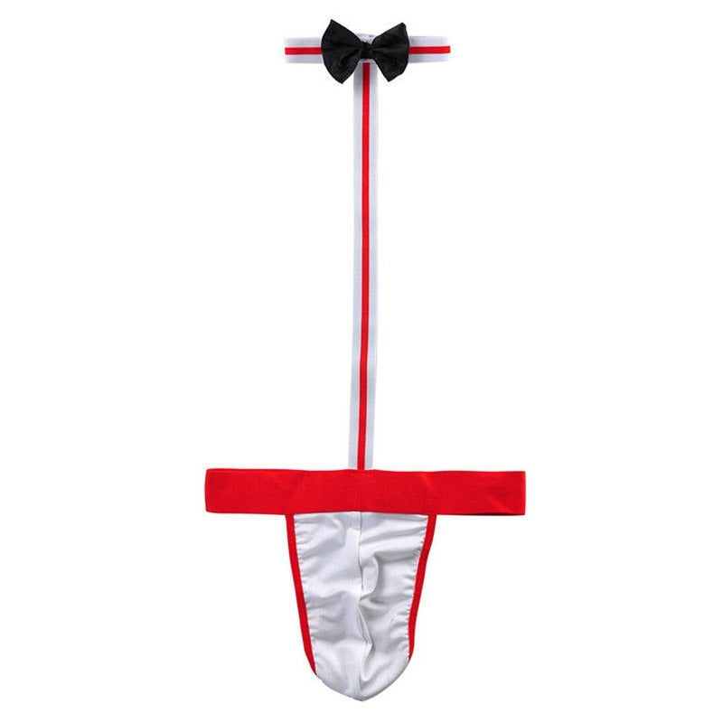 Novelty Sexy Lingerie Men Mankini Thong Underwear Waiter Porn Costumes Man Bodysuit Erotic Lingerie Gay Body Briefs Tie Teddies