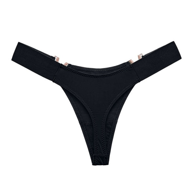 V-Shaped Metal Decoration Underwear Sports Hip Lifting Low Waist High Fork Half Sheath Briefs Panties Women Sexy