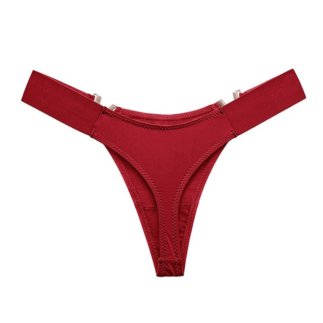 V-Shaped Metal Decoration Underwear Sports Hip Lifting Low Waist High Fork Half Sheath Briefs Panties Women Sexy