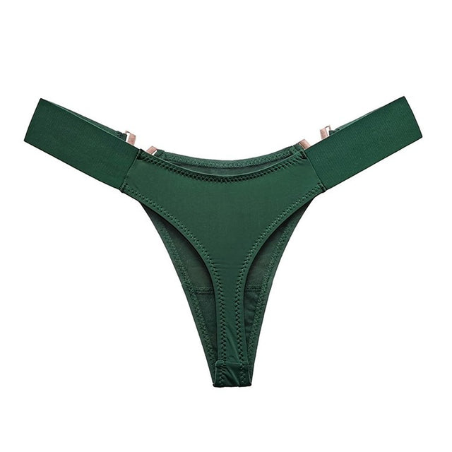 V-Shaped Metal Decoration Underwear Sports Hip Lifting Low Waist High Fork Half Sheath Briefs Panties Women Sexy