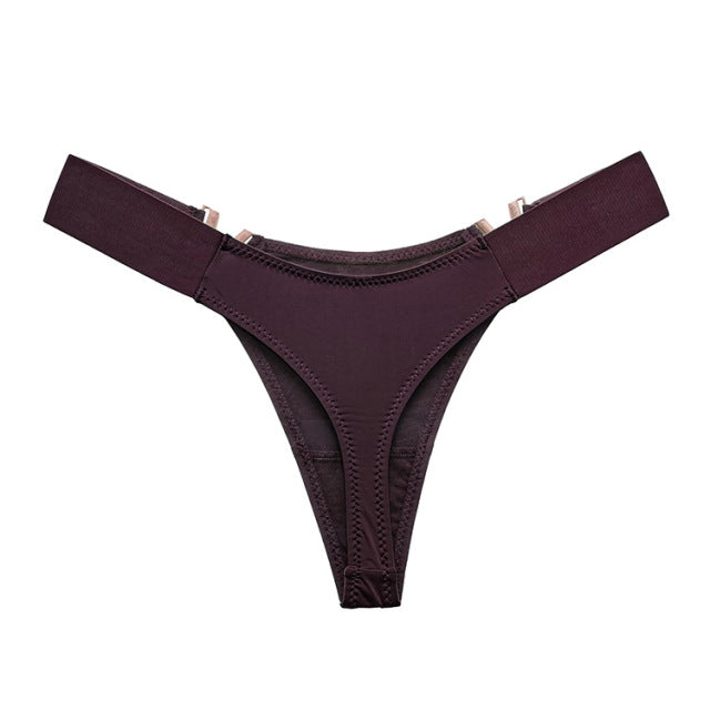 V-Shaped Metal Decoration Underwear Sports Hip Lifting Low Waist High Fork Half Sheath Briefs Panties Women Sexy