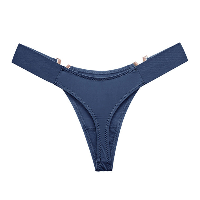 V-Shaped Metal Decoration Underwear Sports Hip Lifting Low Waist High Fork Half Sheath Briefs Panties Women Sexy