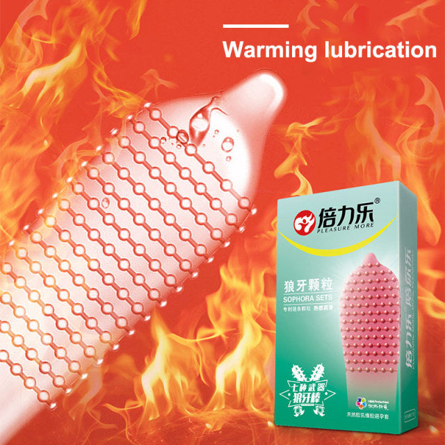 10pcs/set G-spot Large Particles Delay Sex Condoms Natural Latex Condom Lubrication Ultra Thin Sex Toys For Men Sex Products