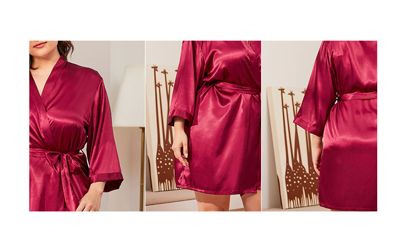 3XL plus size Silk Kimono Robe Bathrobe Women Silk Brides Bridesmaid Robes Sexy Robes Satin Robe Ladies Dressing Gowns