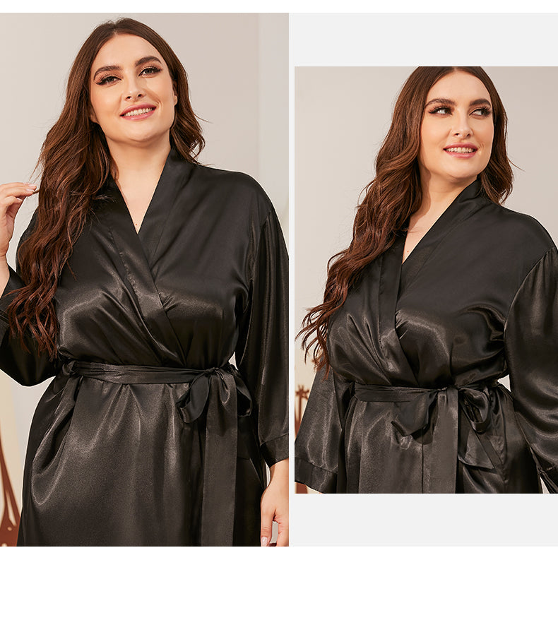 3XL plus size Silk Kimono Robe Bathrobe Women Silk Brides Bridesmaid Robes Sexy Robes Satin Robe Ladies Dressing Gowns