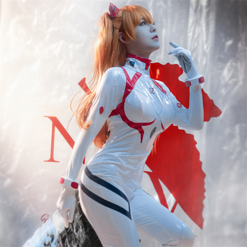 ROLECOS Anime EVA Cosplay Costume EVA Asuka Langley Soryu Cosplay Costume Jumpsuit Women Sexy Bodysuit For Halloween Leather