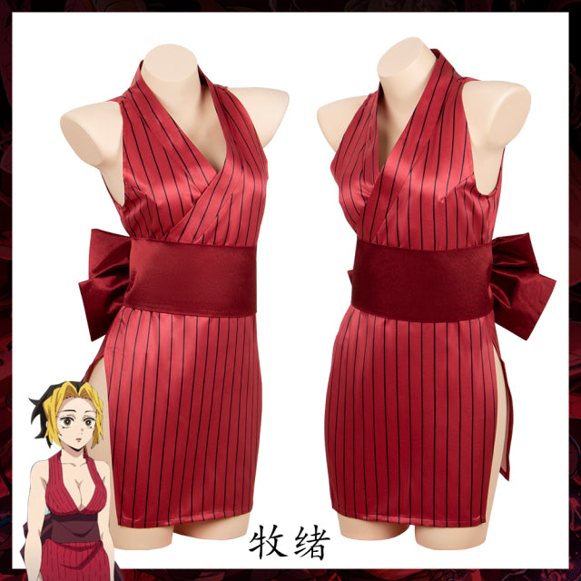 Anime Demon Slayer Suma Hinatsuru Makio Cosplay Costume Uzui Tengen Wives Uniform Dress Entertainment District Arc