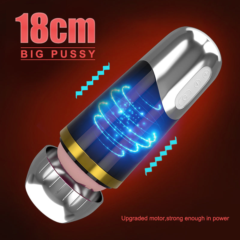 Electric Mastubation Cup 18cm Deep Masturbator Male Pulse Vibrating Soft Silicone Mute Strong Vibration Erotic Sex toys for Men