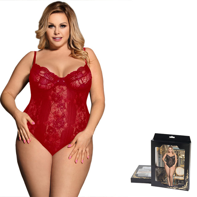 Comeondear Neon Plus Size Lace Bodyduit Jumpsuits Rompers Transparent Sheer Mesh Bodysuit Backless Body Suits For Women Overalls
