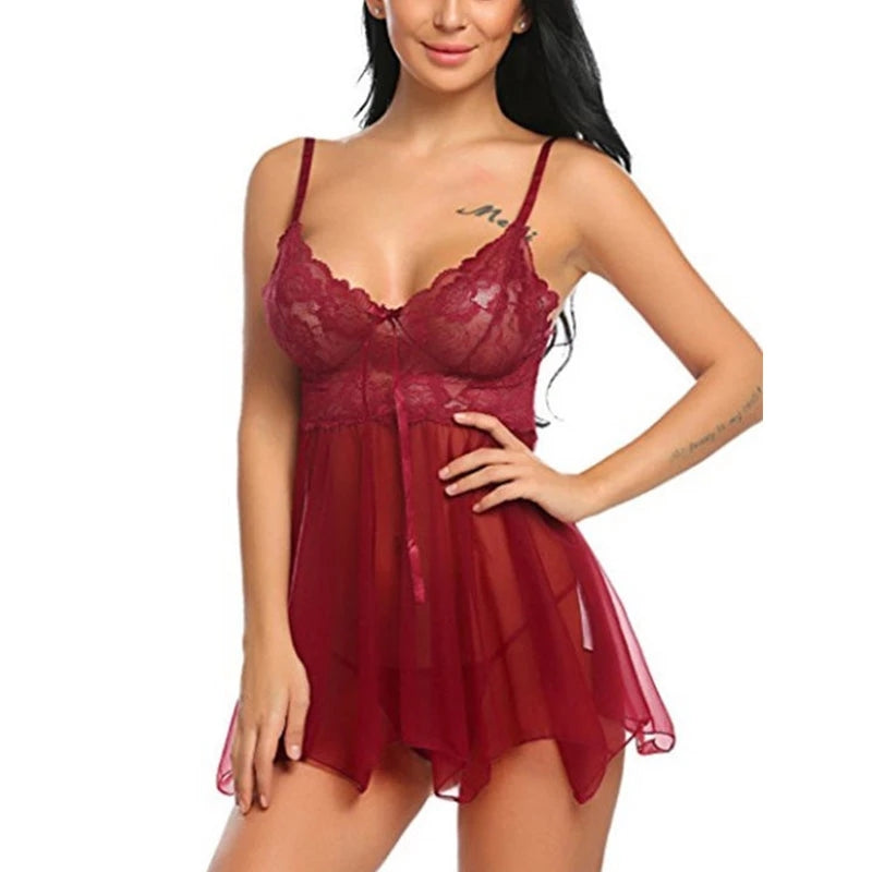 Hot Women Sexy Erotic Sling Lingerie Nightwear Robe Babydoll Attractive Sexy Sleepwear Charming Night Dress Sleep Wear