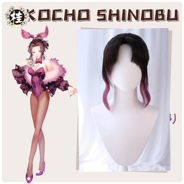 UWOWO Demon Slayer: Kimetsu no Yaiba Shinobu Kocho Cosplay Costume Fursuit Bunny Version Sexy Bodysuit Cute Rabbit Big Fur Coat