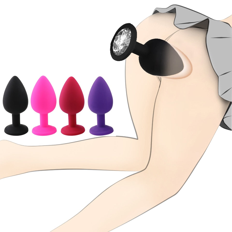 Soft Silicone Anal Butt Plug Massager Adult Sex Toys for Men Women Couples Anal Trainer  Anal Plug Mini Erotic Bullet Vibrator