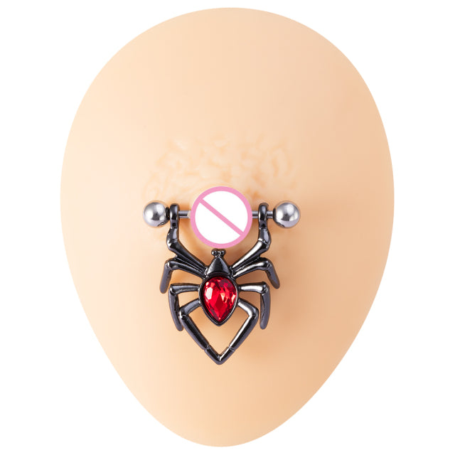 1 Pair Bee Bird Nipple Barbell 14g Cow Spider Nipple Rings Surgical Steel Nipple Piercing Ring Women Sexy Body Piercing Jewelry