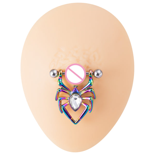 1 Pair Bee Bird Nipple Barbell 14g Cow Spider Nipple Rings Surgical Steel Nipple Piercing Ring Women Sexy Body Piercing Jewelry