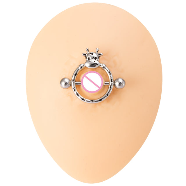 1 Pair Bee Bird Nipple Barbell 14g Cow Spider Nipple Rings Surgical Steel Nipple Piercing Ring Women Sexy Body Piercing Jewelry