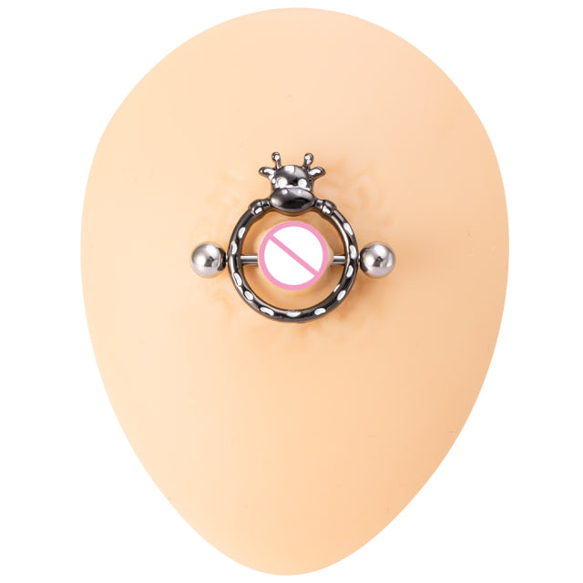 1 Pair Bee Bird Nipple Barbell 14g Cow Spider Nipple Rings Surgical Steel Nipple Piercing Ring Women Sexy Body Piercing Jewelry