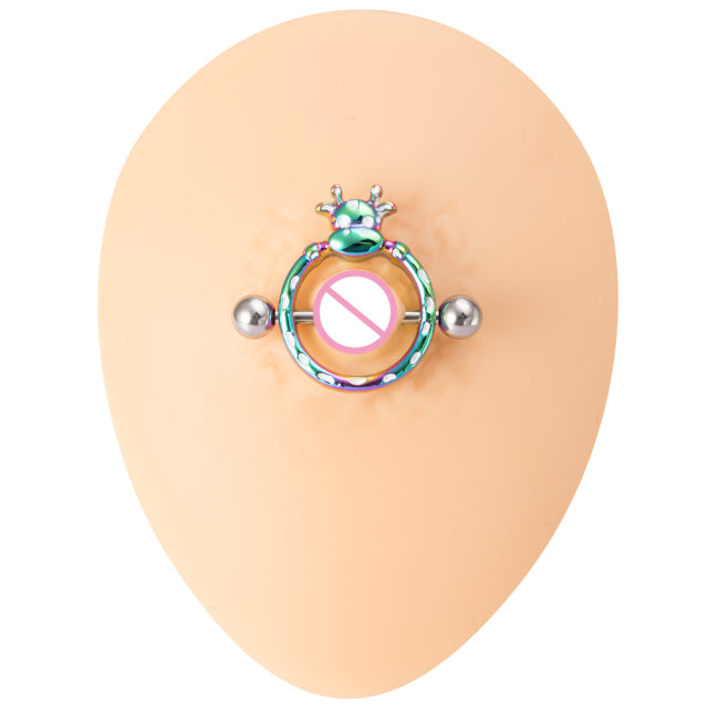 1 Pair Bee Bird Nipple Barbell 14g Cow Spider Nipple Rings Surgical Steel Nipple Piercing Ring Women Sexy Body Piercing Jewelry