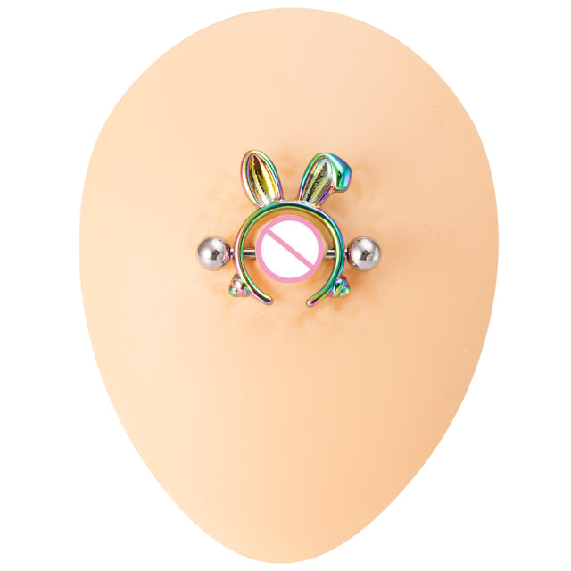 1 Pair Bee Bird Nipple Barbell 14g Cow Spider Nipple Rings Surgical Steel Nipple Piercing Ring Women Sexy Body Piercing Jewelry