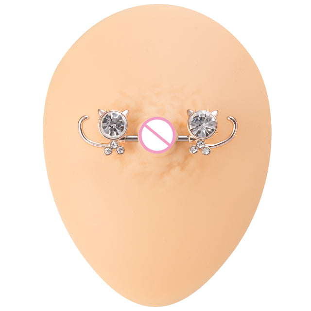 1 Pair Bee Bird Nipple Barbell 14g Cow Spider Nipple Rings Surgical Steel Nipple Piercing Ring Women Sexy Body Piercing Jewelry