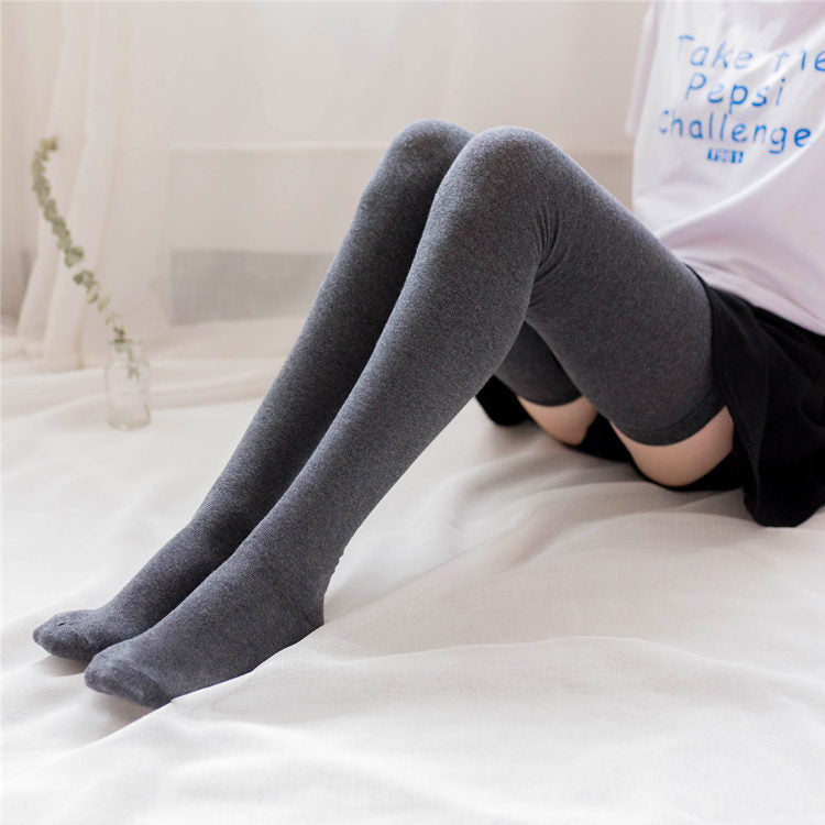 Cotton socks thigh socks over the knee lengthened 80cm high tube socks autumn and winter women